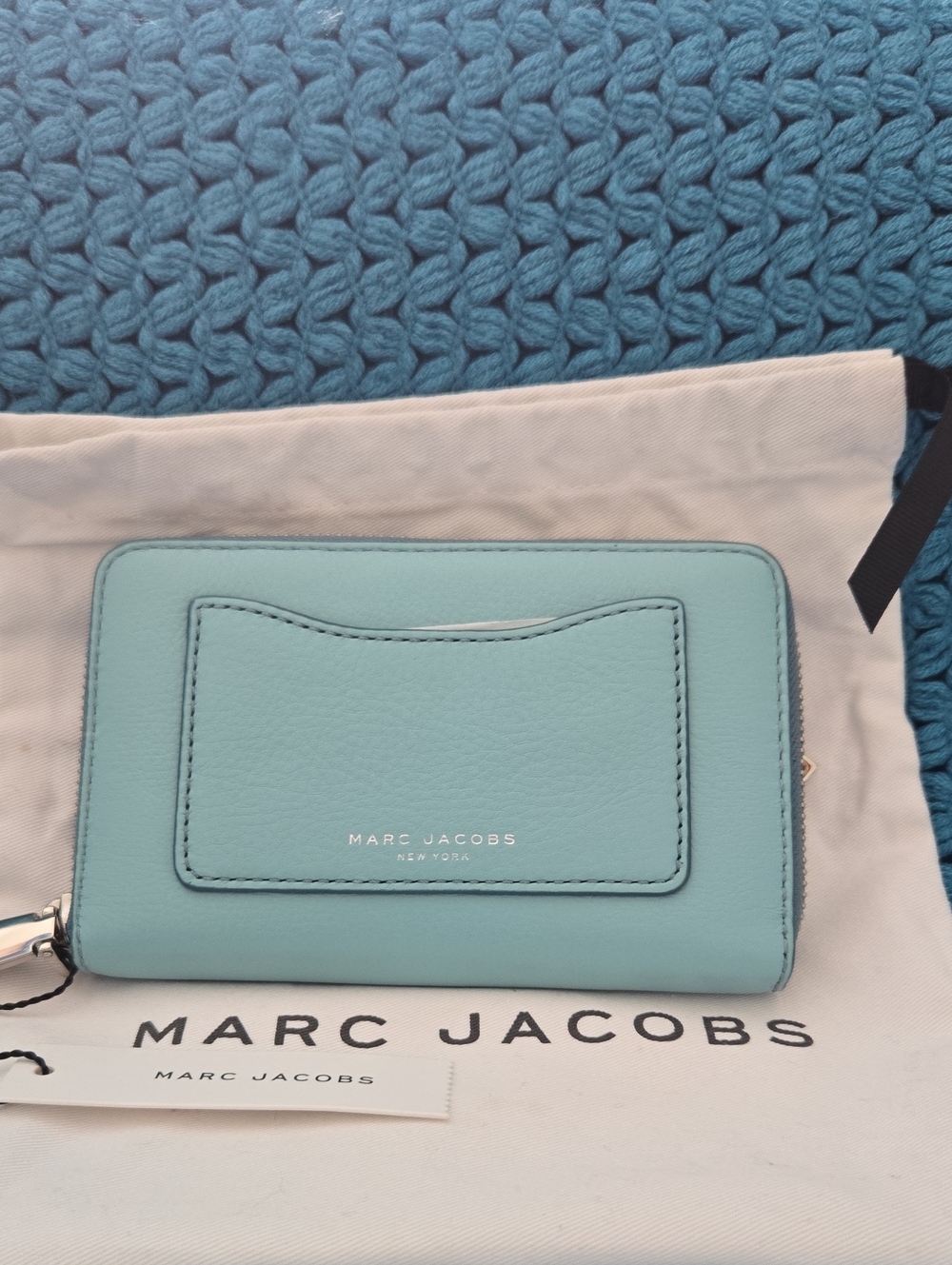 Marc Jacobs Light Blue Zip-Around Card Holder Wallet